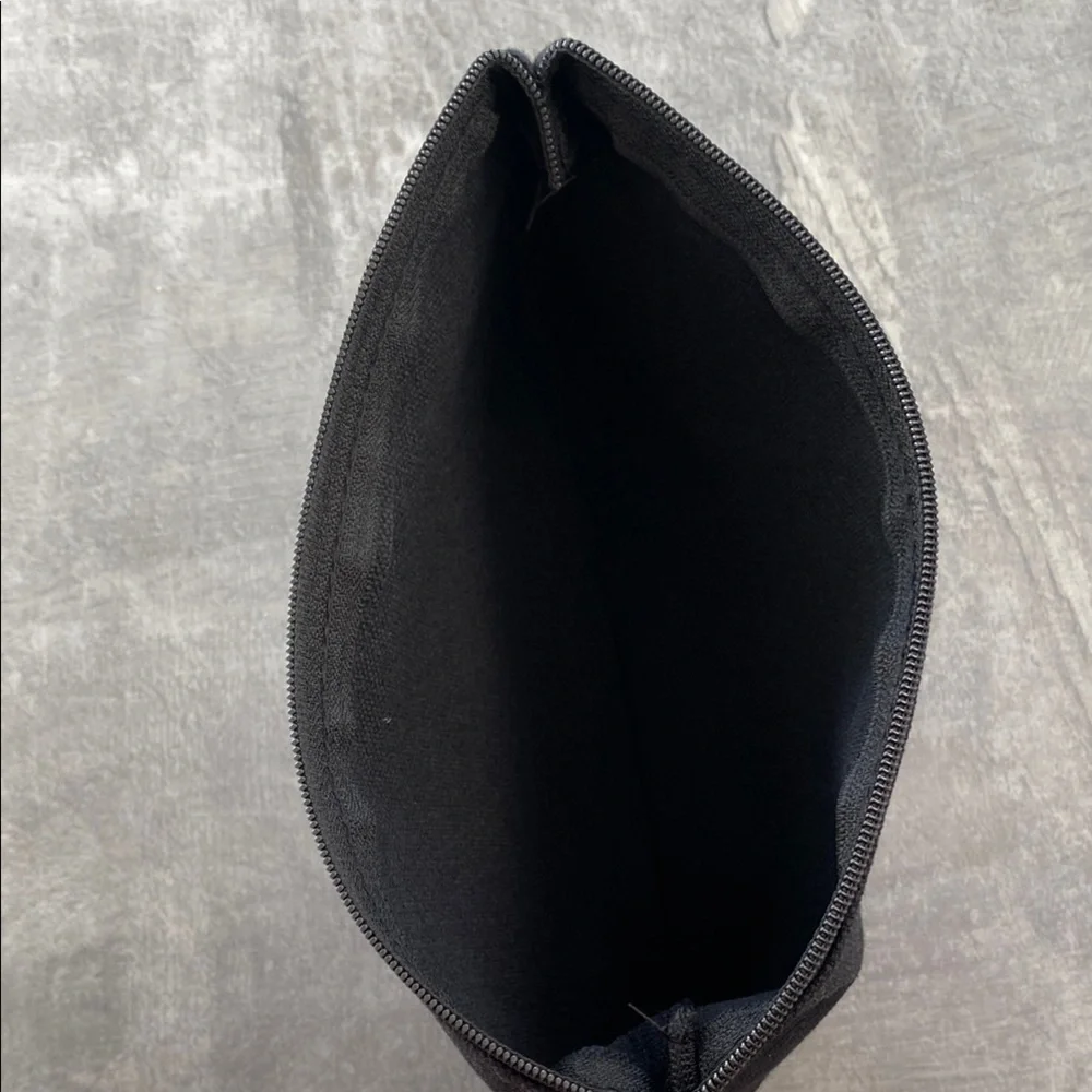 Black Zipper Pouch with White Text - Picture 3 of 3